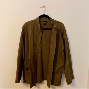 Eileen Fisher Brown Snap Up Jacket with Pockets